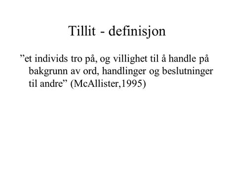 definisjon på tillit.